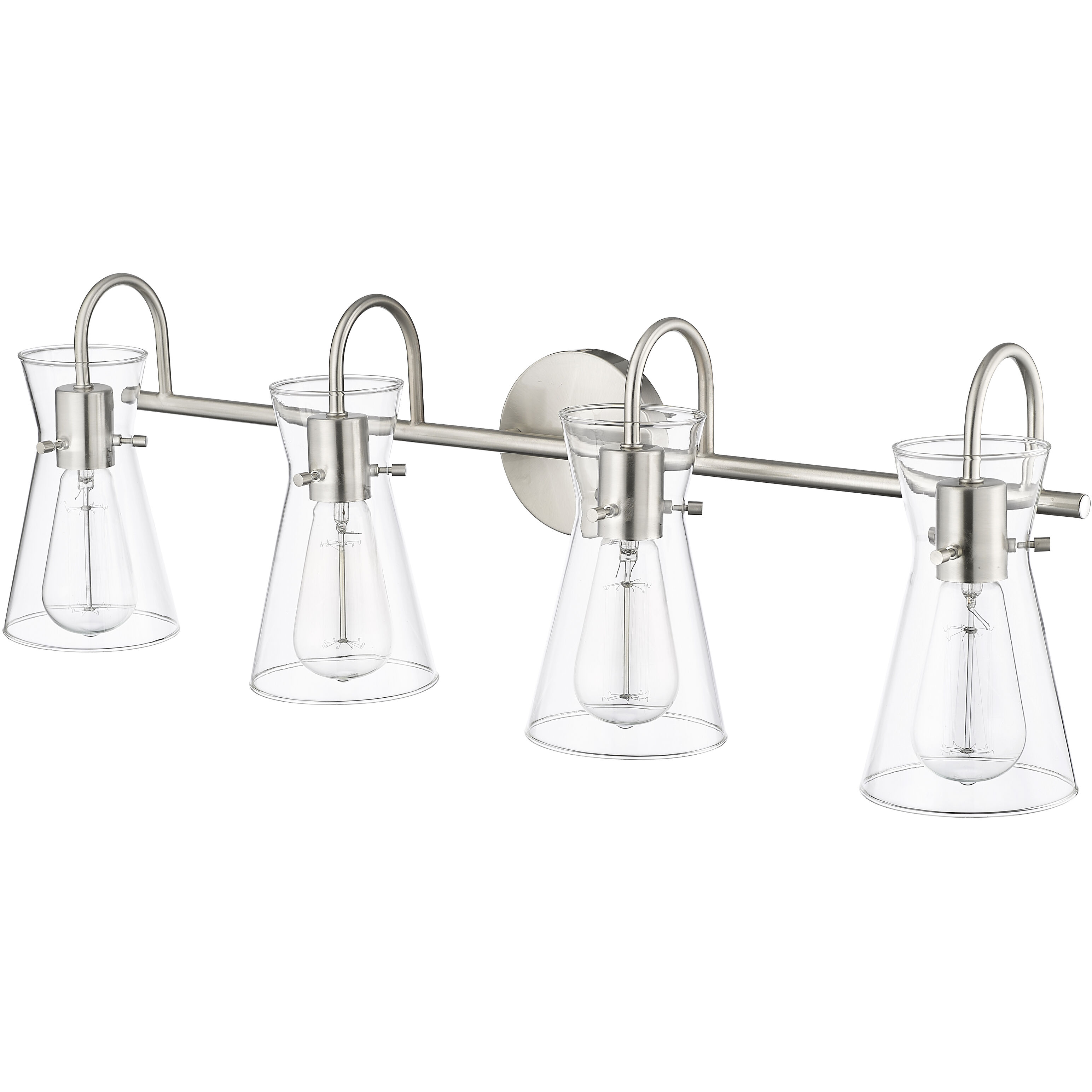 Camellia 4 Light 30.7 inch Brushed Nickel Bathroom Vanity Light Wall Light